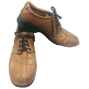 clarks dress mens shoes brown size 10.5 cushion lace up READ